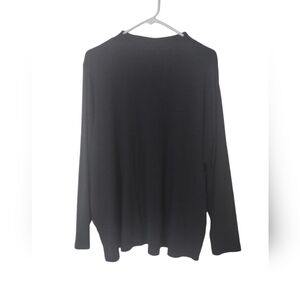 CJ banks top women's 3X black pull on long sleeve cotton versatile classic